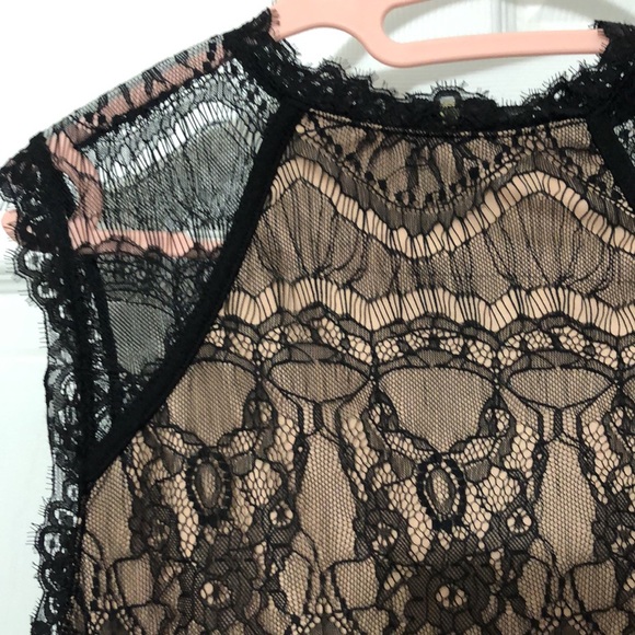 (M) Revamped Black Lace Mini Dress with Skort - Picture 4 of 16